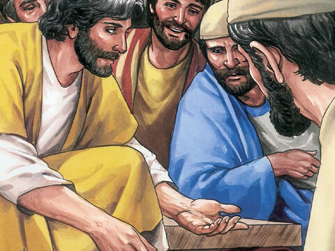 Then He said to Thomas, ‘Put your finger here and examine my hands, Extend your hand and put it into my side. Do not continue in your unbelief but believe.’ – Slide 10
