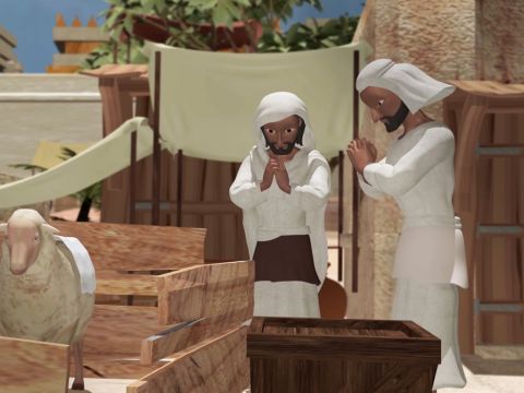 ‘Let the people and all the animals be covered in sackcloth.  Let us call urgently on God and turn from our evil ways. Who knows? Perhaps God will turn away His anger so that we will not die.’ – Slide 24