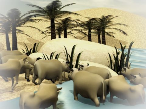 Then seven thin cows came up after them and stood beside the fat cows at the edge of the Nile. The thin cows ate the seven fat cows. – Slide 3