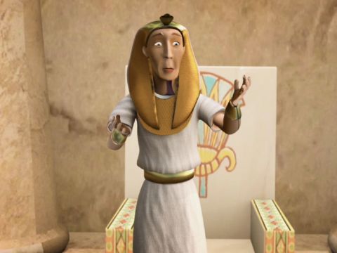 Then Pharaoh woke up and realised it was a dream. In the morning, Pharaoh was troubled, so he called for all the priests and wise men of Egypt. – Slide 6