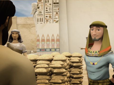 During the seven years of bountiful harvests, Joseph collected all the excess food in the land of Egypt and stored it in the cities. Joseph stored up so much grain it was impossible to measure. – Slide 20