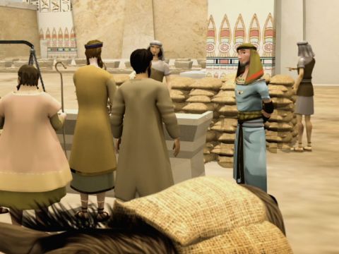 The seven years of abundance came to an end, and the seven years of famine began just as Joseph had said. <br/>When the famine became severe, Joseph opened the storehouses and sold grain to the Egyptians. And then all the world came to Egypt to buy grain from Joseph, because the famine was everywhere. – Slide 21