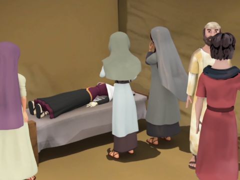 About the time of Peter’s visit, she became very sick and died, and her body was washed and placed in an upstairs room in preparation for burial. – Slide 4