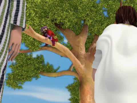 And when Jesus came to that place, He looked up at Zacchaeus and said … – Slide 7
