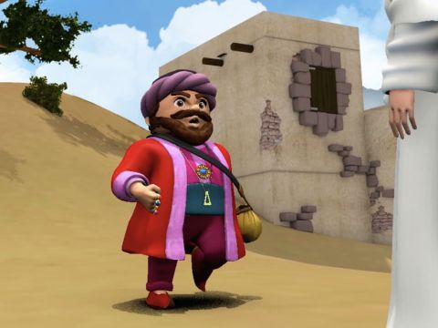 So, Zacchaeus came down at once and welcomed Jesus with great happiness. – Slide 9