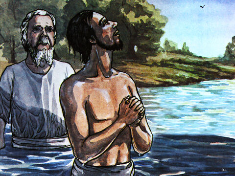 He got up and was baptised. – Slide 13