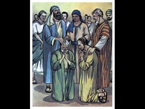 So after they had fasted and prayed, they placed their hands on them and sent them off. – Slide 7