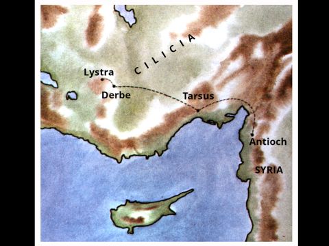 They went to Derbe and then to on to Lystra. – Slide 2