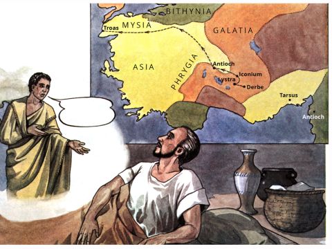 During the night Paul had a vision of a man of Macedonia standing and begging him, ‘Come over to Macedonia and help us.’ – Slide 9