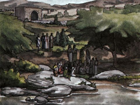 On the Sabbath they went outside the city gate to the river, where they expected to find a place of prayer. They sat down and began to speak to the women who had gathered there. – Slide 13