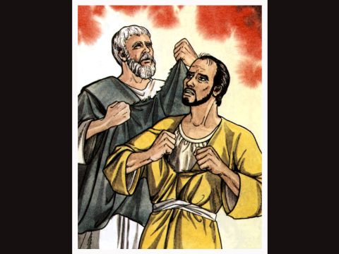 But when the apostles Barnabas and Paul heard of this, they tore their clothes and rushed out into the crowd, shouting: ‘Friends, why are you doing this? We too are only human, like you. We are bringing you good news, telling you to turn from these worthless things to the living God, who made the heavens and the earth and the sea and everything in them.’ – Slide 5