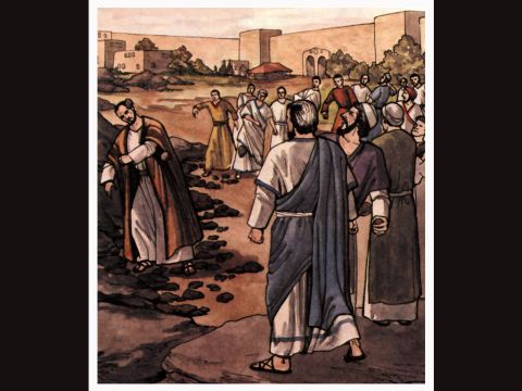 Then some Jews came from Antioch and Iconium and won the crowd over. They stoned Paul and dragged him outside the city, thinking he was dead. – Slide 7