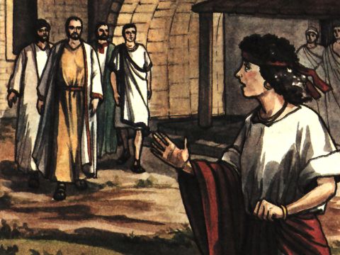 Once when we were going to the place of prayer, we were met by a female slave who had a spirit by which she predicted the future. She earned a great deal of money for her owners by fortune-telling. – Slide 1