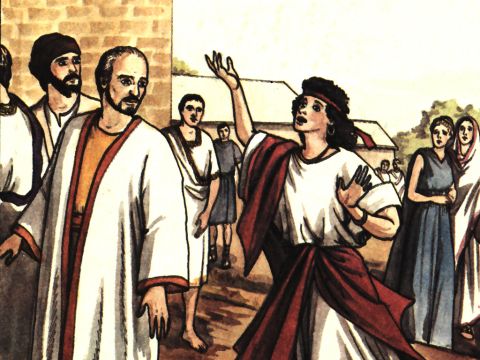 She followed Paul and the rest of us, shouting, ‘These men are servants of the Most High God, who are telling you the way to be saved.’ – Slide 2