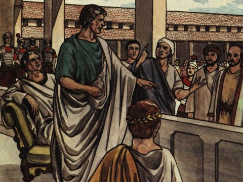 When her owners realized that their hope of making money was gone, they seized Paul and Silas and dragged them into the marketplace to face the authorities. <br/>They brought them before the magistrates and said, ‘These men are Jews, and are throwing our city into an uproar by advocating customs unlawful for us Romans to accept or practice.’ – Slide 4