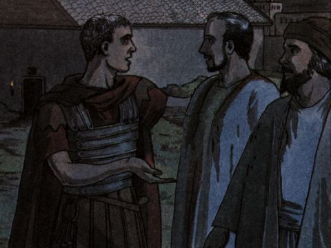 He then brought them out and asked, ‘Sirs, what must I do to be saved?’ <br/>They replied, ‘Believe in the Lord Jesus, and you will be saved—you and your household.’ – Slide 10