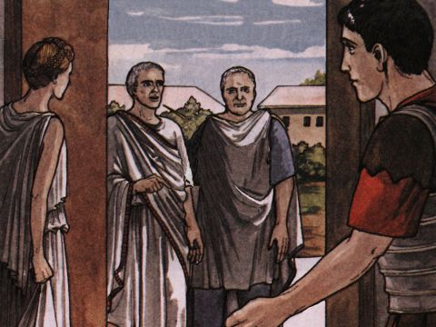 When it was daylight, the magistrates sent their officers to the jailer with the order: ‘Release those men.’ – Slide 14