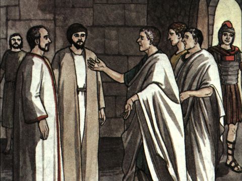 They came to appease them and escorted them from the prison, requesting them to leave the city. – Slide 17