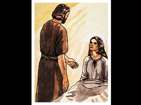 She opened her eyes, and seeing Peter she sat up. – Slide 15
