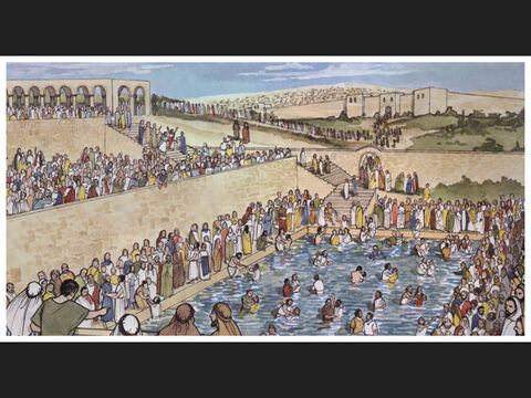 Those who accepted his message were baptised, and about three thousand were added to their number that day. – Slide 15