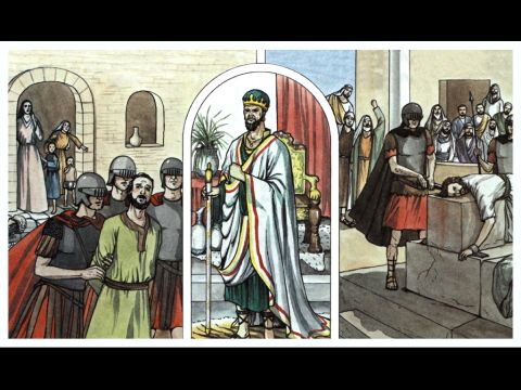 It was about this time that King Herod arrested some who belonged to the church, intending to persecute them. He had James, the brother of John, put to death with the sword. – Slide 1