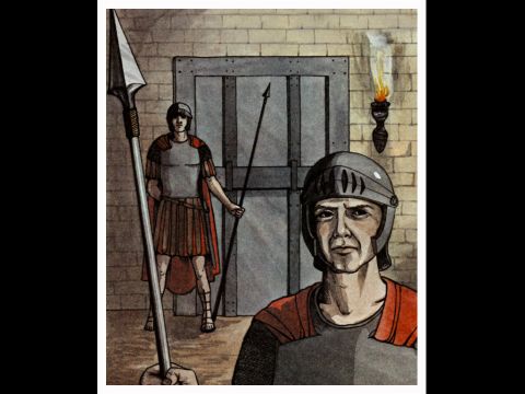 Sentries stood guard at the entrance. – Slide 6