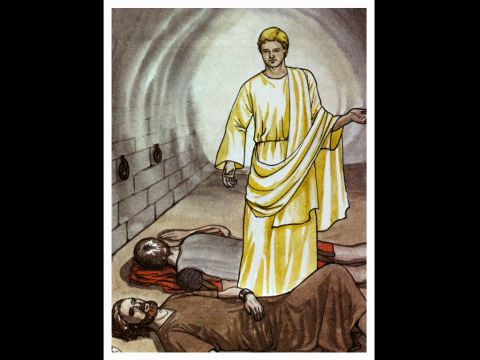 Suddenly an angel of the Lord appeared and a light shone in the cell. – Slide 7