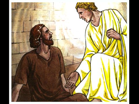 He struck Peter on the side and woke him up. – Slide 8