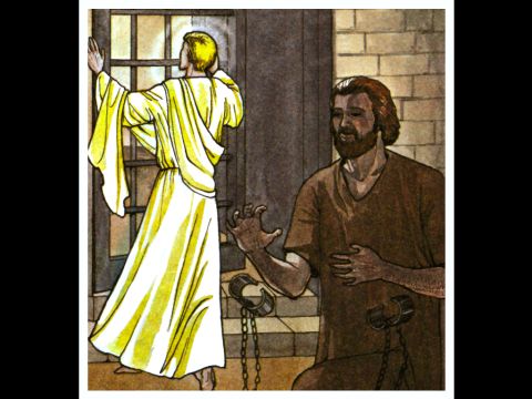 The chains fell off Peter’s wrists. – Slide 9