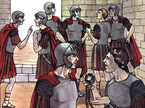 In the morning, there was a commotion among the soldiers as to what had become of Peter. – Slide 11