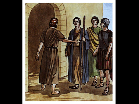 Then Peter invited the men into the house to be his guests. – Slide 15