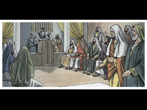 From Perga they went on to Pisidian Antioch. On the Sabbath they entered the synagogue and sat down. <br/>After the reading from the Law and the Prophets, the leaders of the synagogue sent word to them, saying, ‘Brothers, if you have a word of exhortation for the people, please speak.’ – Slide 4