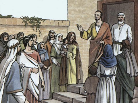 When the congregation was dismissed, many of the Jews and devout converts to Judaism followed Paul and Barnabas, who talked with them and urged them to continue in the grace of God. – Slide 18