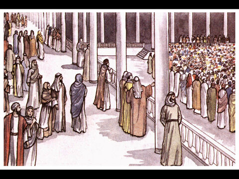 And all the believers used to meet together in Solomon’s Colonnade. No one else dared join them, even though they were highly regarded by the people. – Slide 18