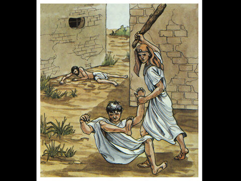 ‘When Moses was forty years old, he decided to visit his own people, the Israelites. He saw one of them being mistreated by an Egyptian, so he went to his defence and avenged him by killing the Egyptian.’ – Slide 5