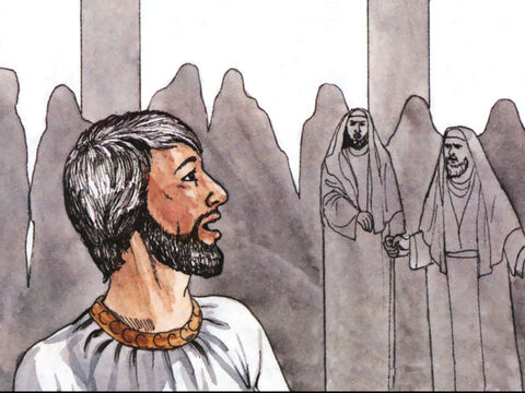 ‘When the members of the Sanhedrin heard this, they were furious and gnashed their teeth at him. But Stephen, full of the Holy Spirit, looked up to heaven and saw the glory of God, and Jesus standing at the right hand of God. “Look,” he said, “I see heaven open and the Son of Man standing at the right hand of God.”’ – Slide 17