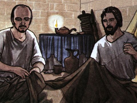 Paul and Silas were not idle while in Thessalonica. They worked to get funds for their food so they did not became a burden on the new Christians (2 Thessalonians 3:7-10). – Slide 5