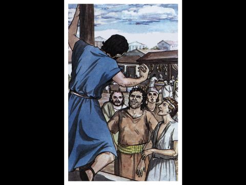 So they rounded up some bad characters from the marketplace, formed a mob and started a riot in the city. – Slide 8