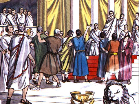 But when they did not find them, they dragged Jason and some other believers before the city officials, shouting: ‘These men who have caused trouble all over the world have now come here, and Jason has welcomed them into his house. They are all defying Caesar’s decrees, saying that there is another king, one called Jesus.’ – Slide 10