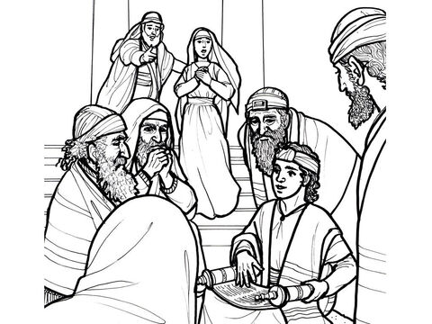 At the age of 12 Jesus is found in the temple amazing the teachers with his knowledge. <br/>Luke 2:41-52 – Slide 6