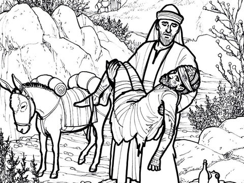 The good Samaritan helps a Jew who has been beaten and robbed. <br/>Luke 10:25-37 – Slide 7