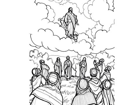 Jesus ascends into Heaven and promises to return. Luke 24:44-49, Acts 1:10-11 – Slide 9