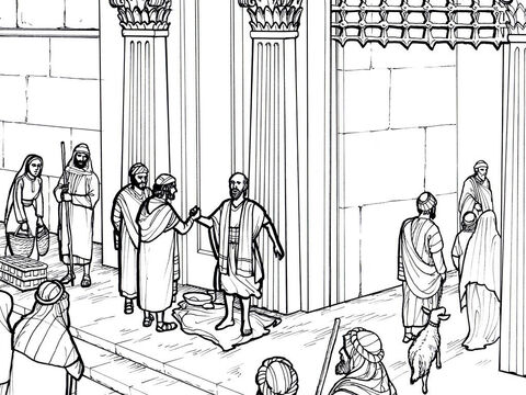 A lame man outside the Temple is healed. Acts 3:1-10 – Slide 6