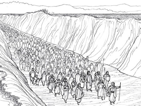 Moses leads the Hebrew slaves through the Red Sea to freedom. – Slide 9