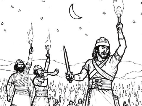 Gideon obeys God and leads a small group of men to defeat the Midianites. – Slide 2