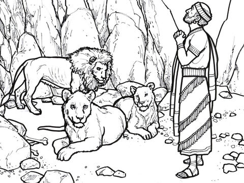 God delivers Daniel from the lions’ den. – Slide 6