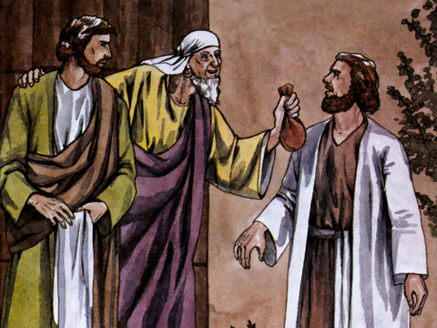 When Simon saw that the Spirit was given at the laying on of the apostles’ hands, he offered them money and said, ‘Give me also this ability so that everyone on whom I lay my hands may receive the Holy Spirit.’ – Slide 12