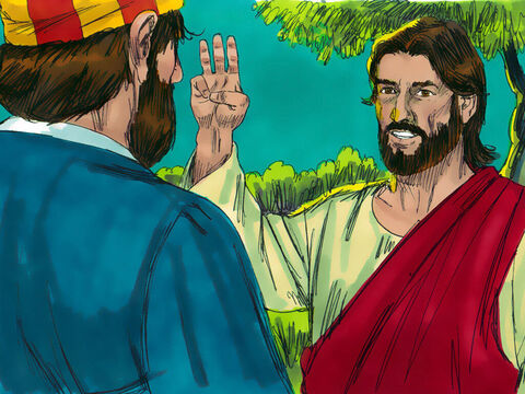 ‘Peter,’ Jesus said, ‘before the cock crows a second time tomorrow morning you will deny me three times.’ – Slide 3