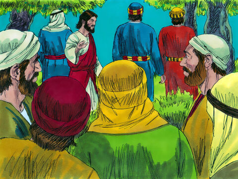 They came to an olive grove called the Garden of Gethsemane. Jesus took Peter, James and John with him and told the others to,  ‘Sit here, while I go and pray.’ – Slide 5