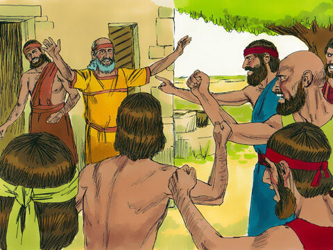 The next morning the people of the town were furious to find the idols had been destroyed. When they discovered Gideon had done this, a mob gathered outside Joash’s house demanding Gideon’s death. Joash confronted the mob, ‘Why are you defending Baal? If Baal truly is a god, let him defend himself and destroy the one who broke down his altar!’  From then on Gideon was called Jerub-baal, which means ‘Let Baal defend himself’. – Slide 11